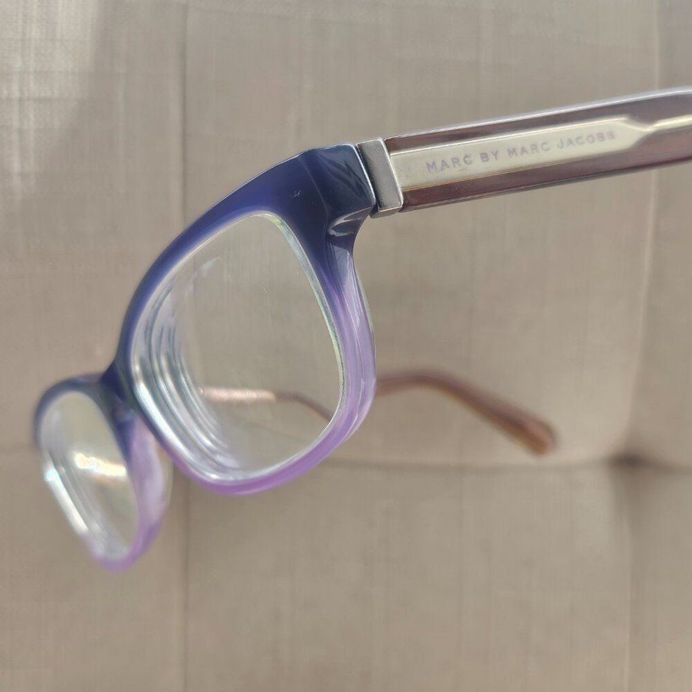Marc Jacobs Women Purple Brown Clear Rectangle Oval Eyeglasses MMJ 598 5XR
